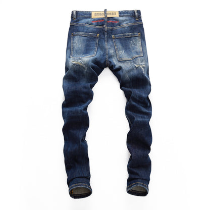 NEW-D2 Fashion Holes Jeans