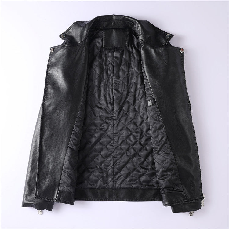 New-PP Padded leather jacket