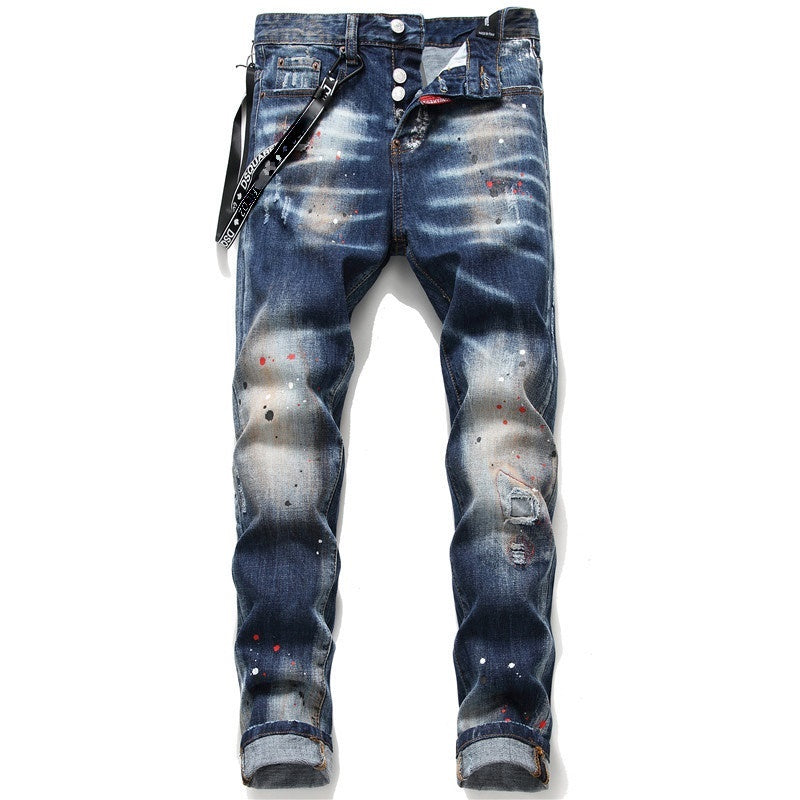 NEW-D2 Spray paint Jeans