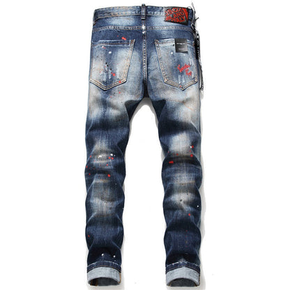 NEW-D2 Spray paint Jeans