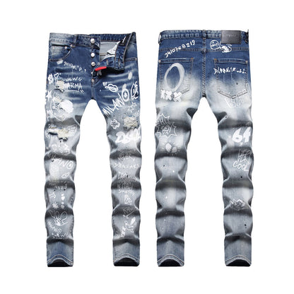 NEW-D2 printing Jeans