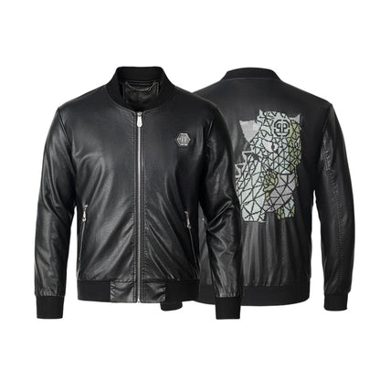 New-PP Padded leather jacket