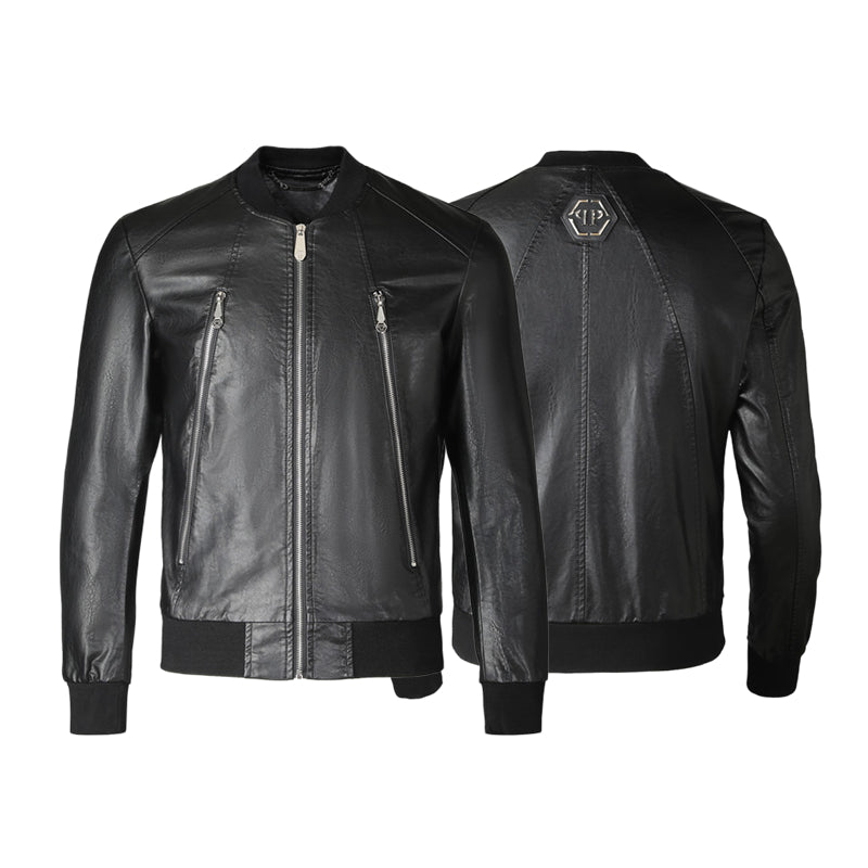 New-PP Padded leather jacket