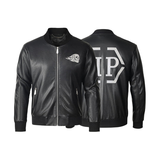 New-PP Padded leather jacket