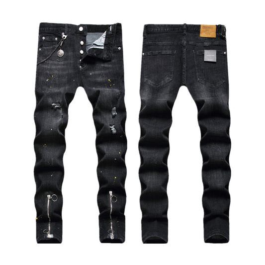 NEW-D2 Foot zipper Jeans