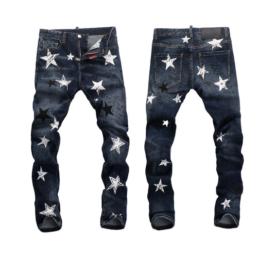 NEW-D2 Star Skinny Jeans