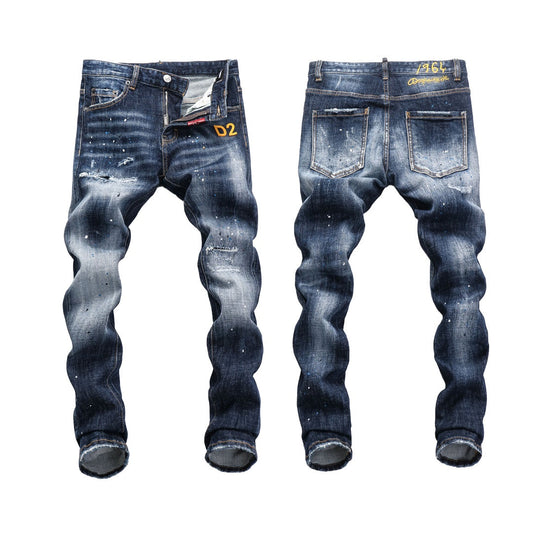 NEW-D2 embroidered jeans