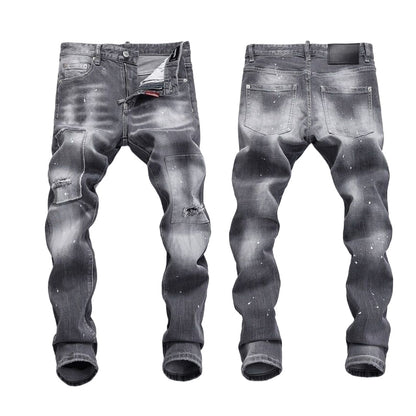 NEW-D2 Distressed stretch fit Jeans