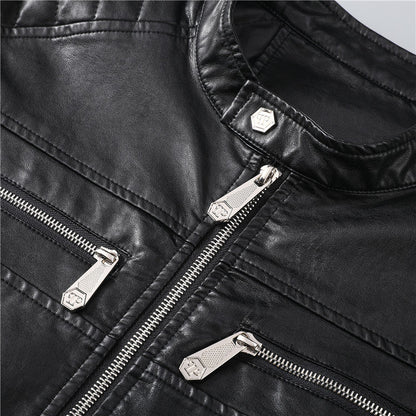 New-PP Padded leather jacket