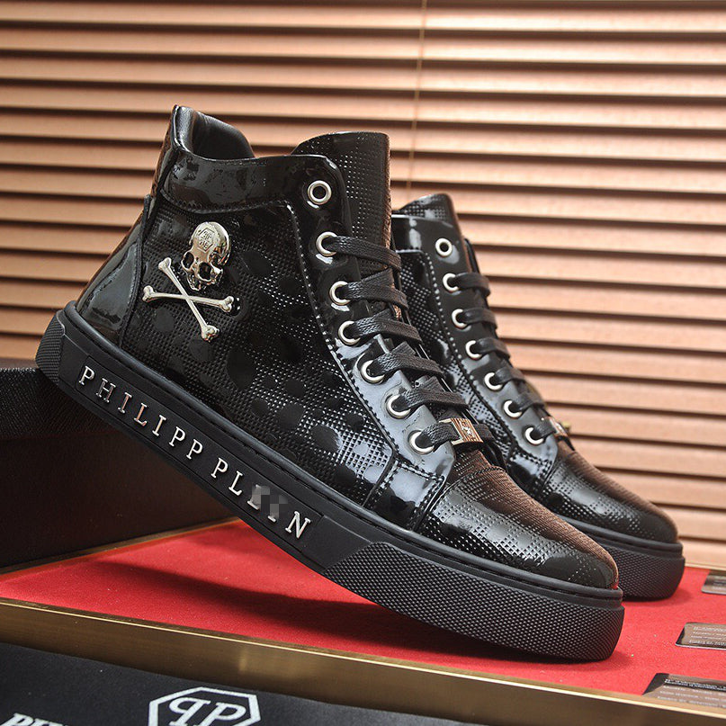 New-PP High Top Leather shoes