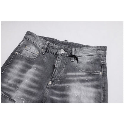 NEW-D2 Distressed stretch fit Jeans