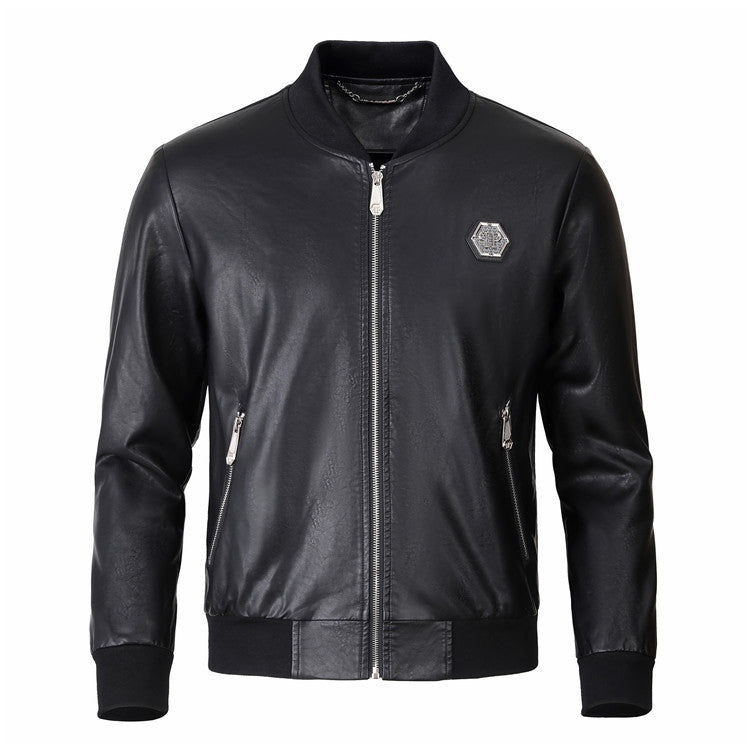 New-PP Padded leather jacket