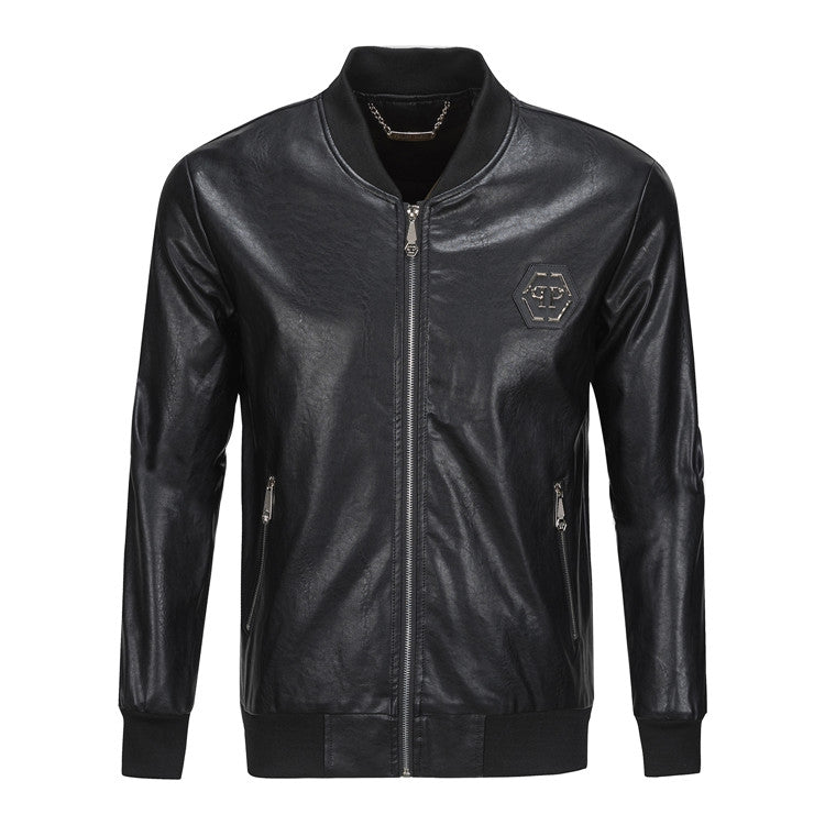 New-PP Padded leather jacket