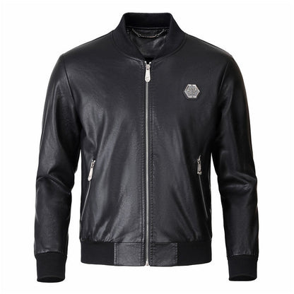 New-PP Padded leather jacket