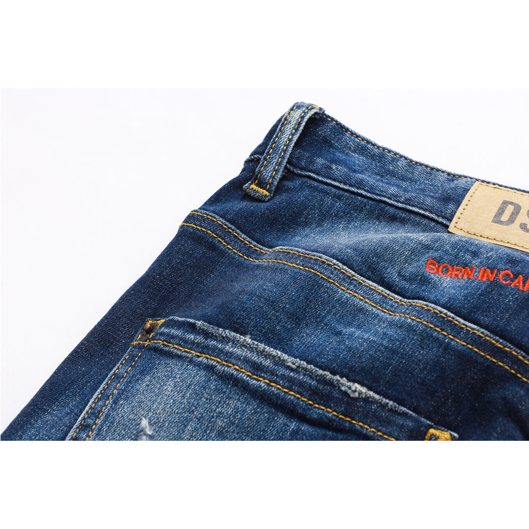 NEW-D2 Fashion Holes Jeans