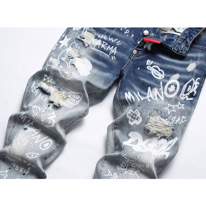 NEW-D2 printing Jeans