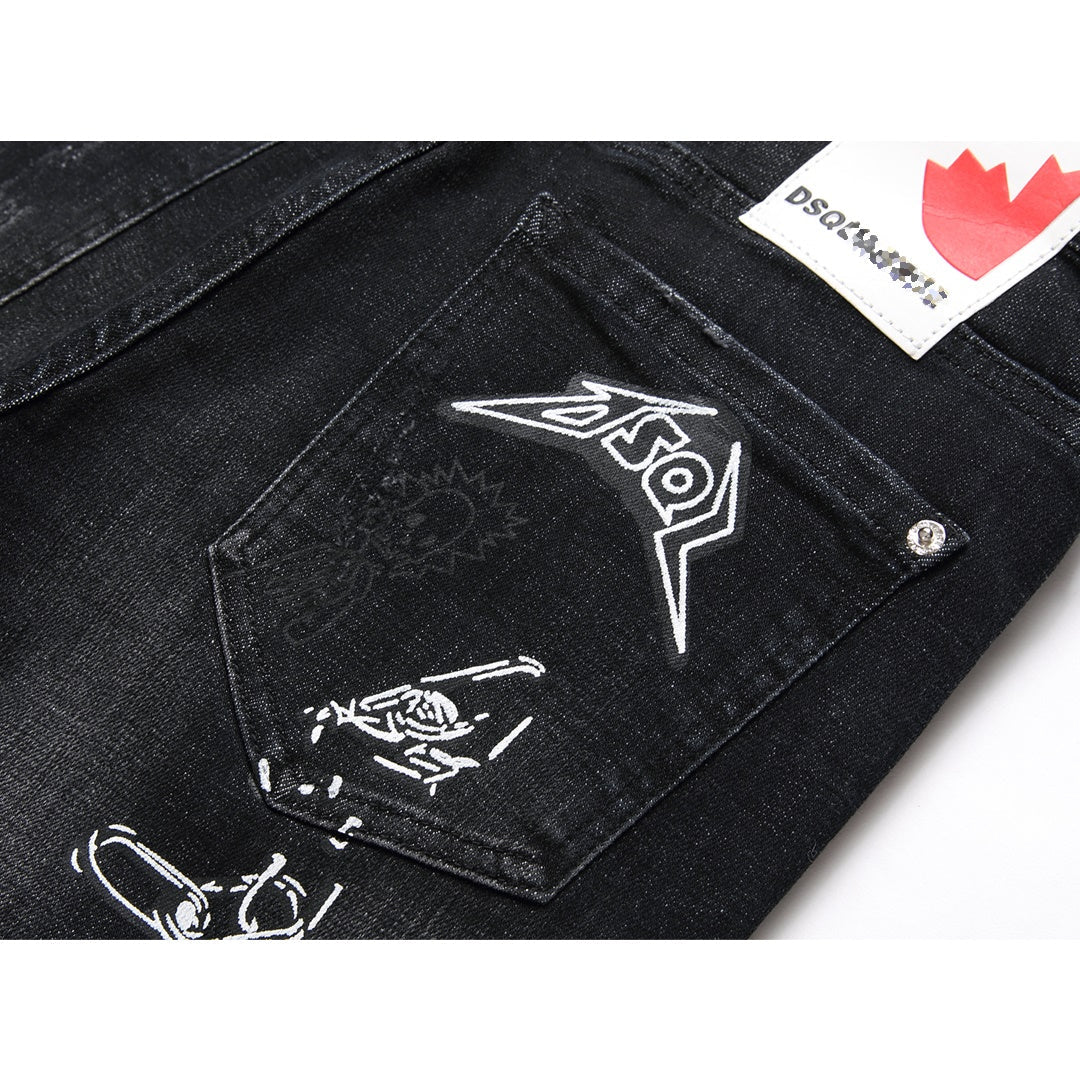 NEW-D2 diamond embroidery Jeans