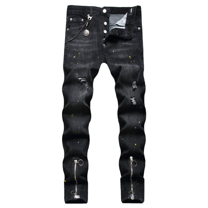 NEW-D2 Foot zipper Jeans