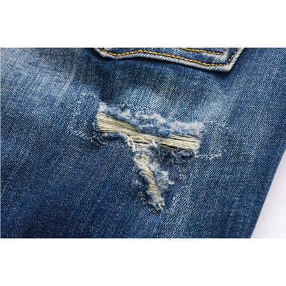 NEW-D2 Fashion Holes Jeans