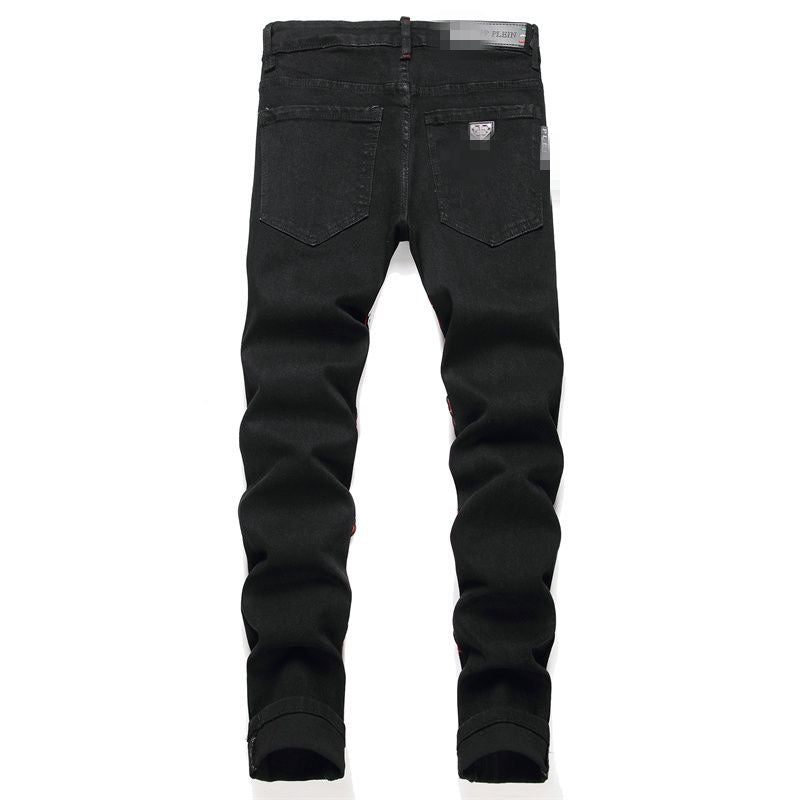 New-PP Skull patch jeans