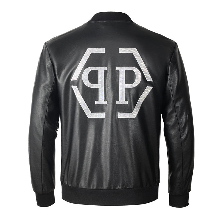 New-PP Padded leather jacket