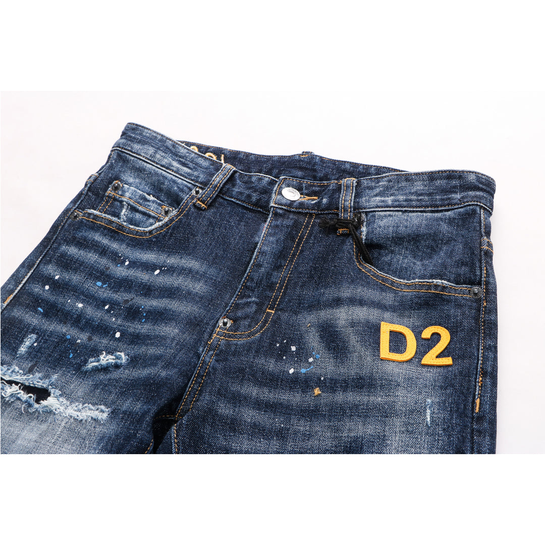 NEW-D2 embroidered jeans