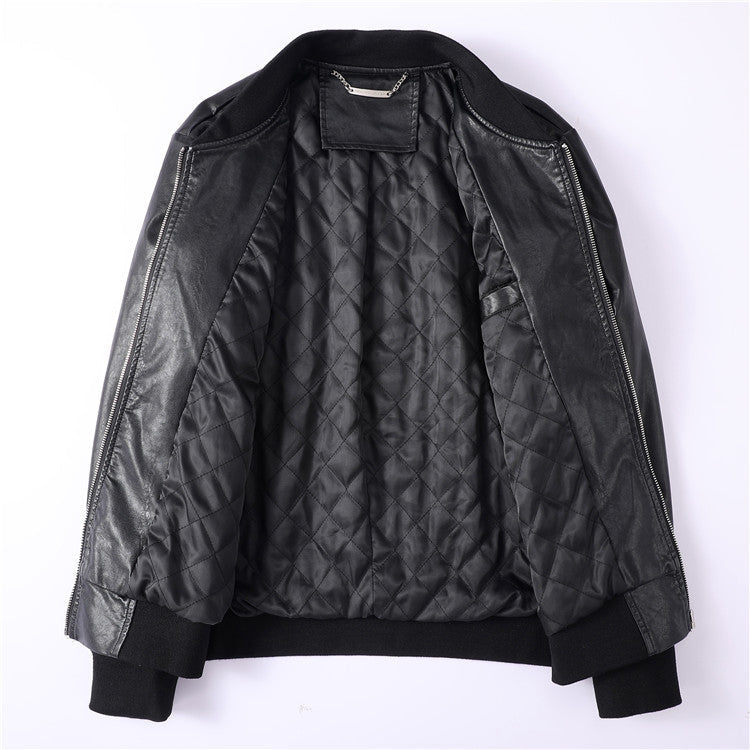 New-PP Padded leather jacket