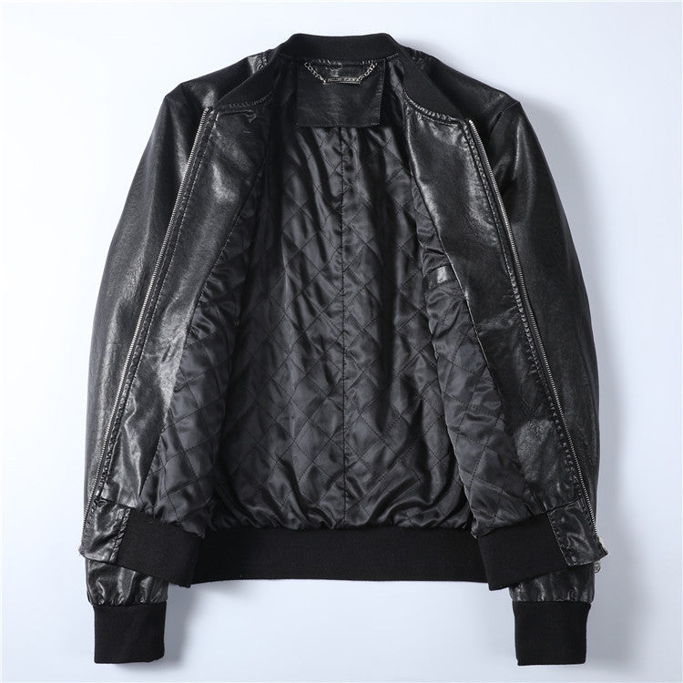 New-PP Padded leather jacket