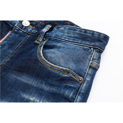 NEW-D2 Fashion Holes Jeans