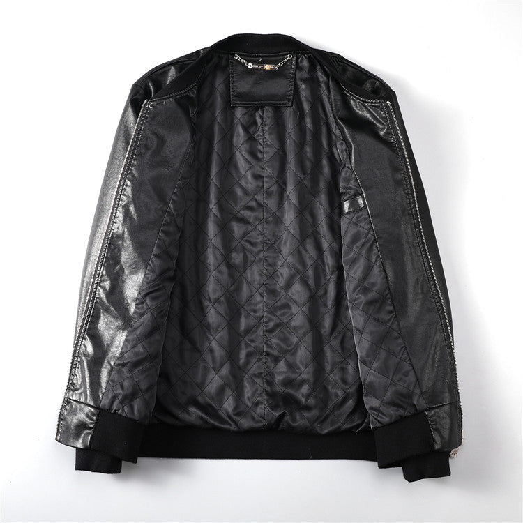 New-PP Padded leather jacket