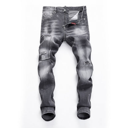 NEW-D2 Distressed stretch fit Jeans