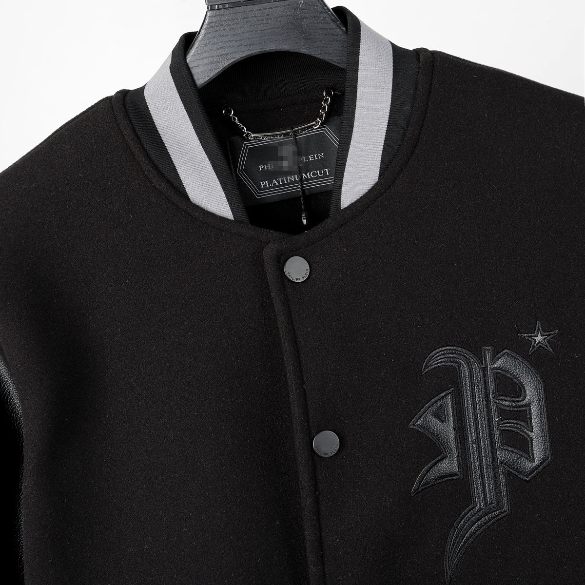 New-PP Leather Baseball Jacket