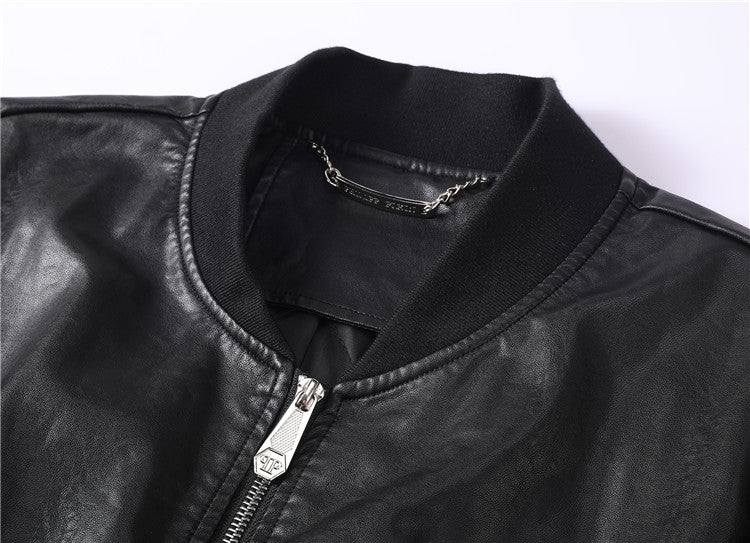 New-PP Padded leather jacket