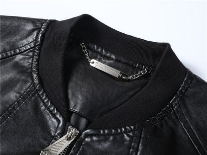 New-PP Padded leather jacket