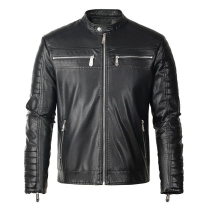 New-PP Padded leather jacket