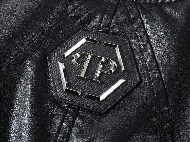 New-PP Padded leather jacket