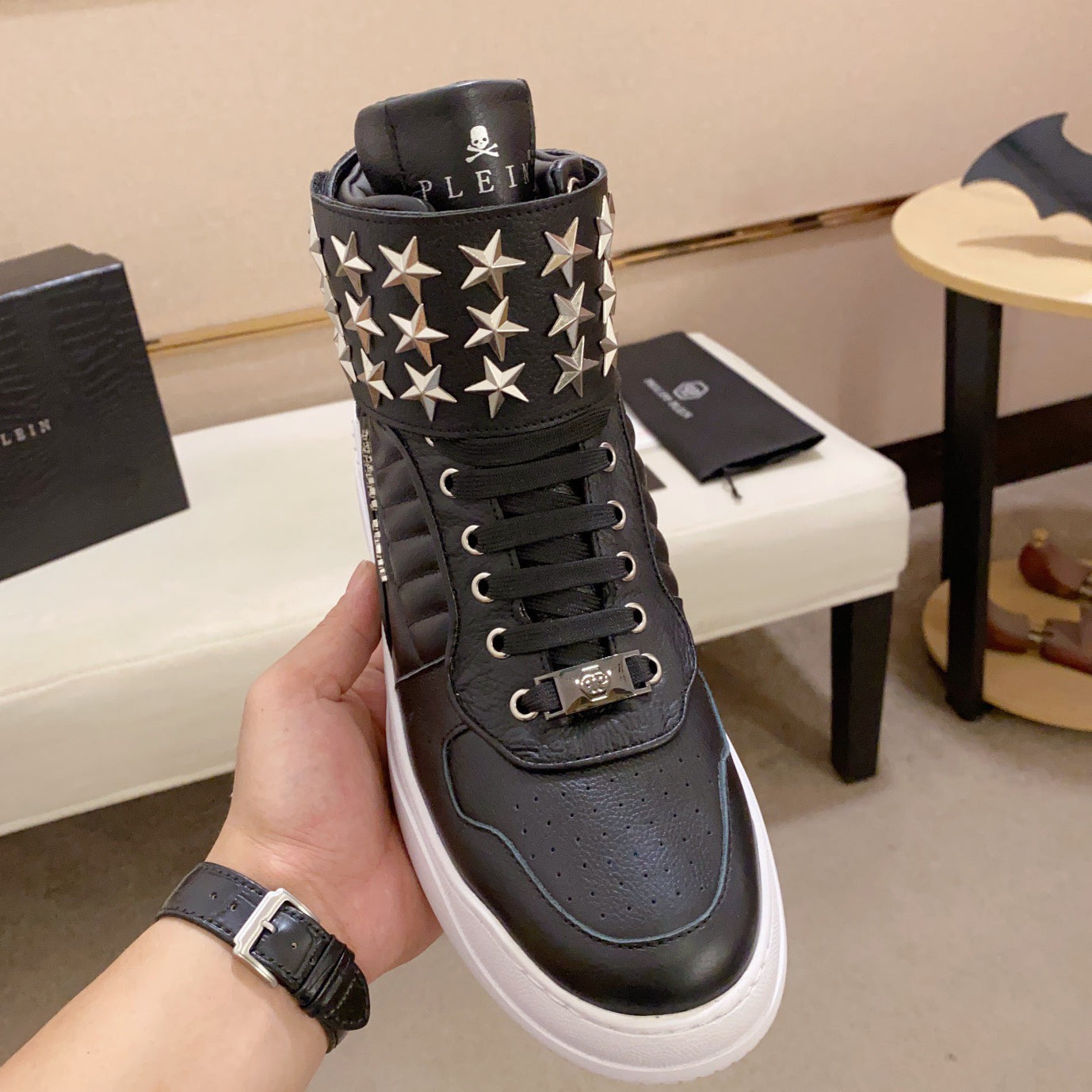 New-PP High Top Leather shoes