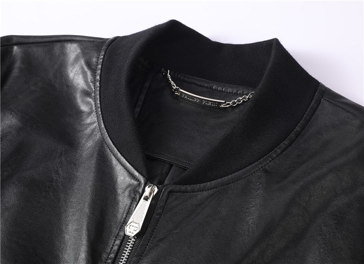 New-PP Padded leather jacket