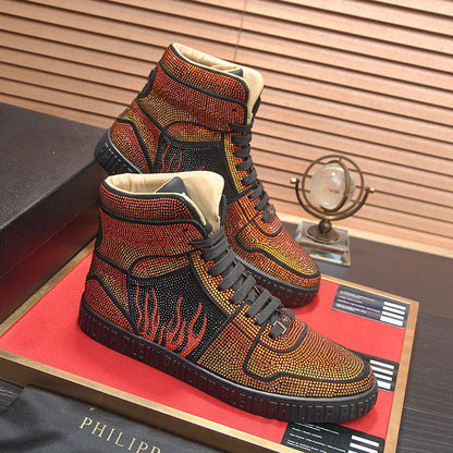 New-PP High Top Leather shoes