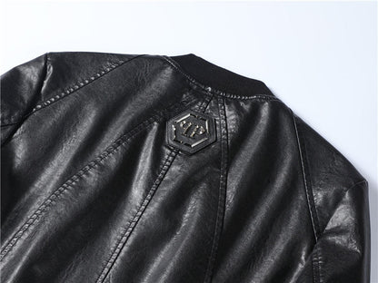 New-PP Padded leather jacket