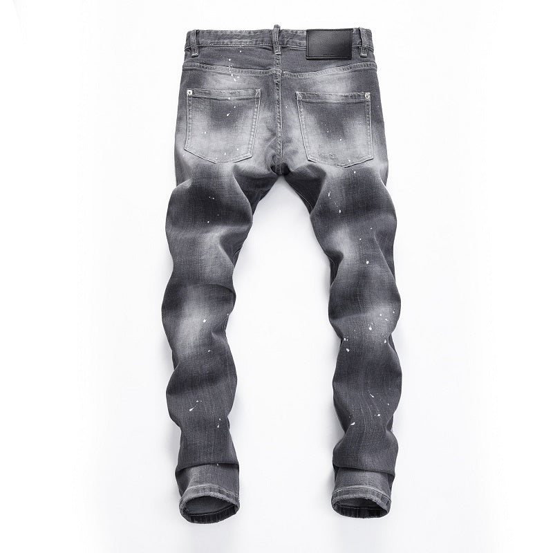 NEW-D2 Distressed stretch fit Jeans