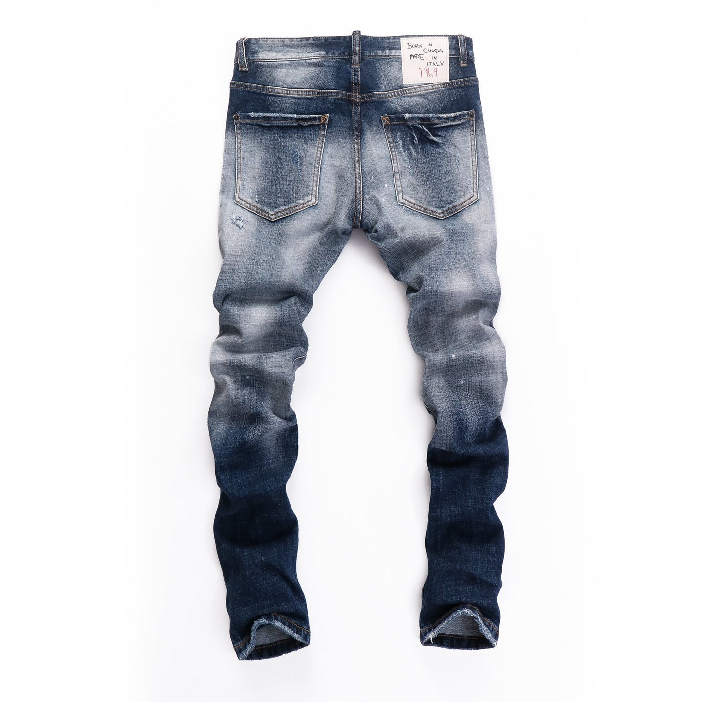 NEW-D2 ripped patch jeans