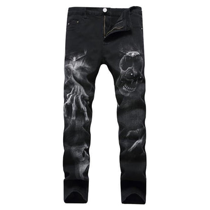 New_PP skull print jeans