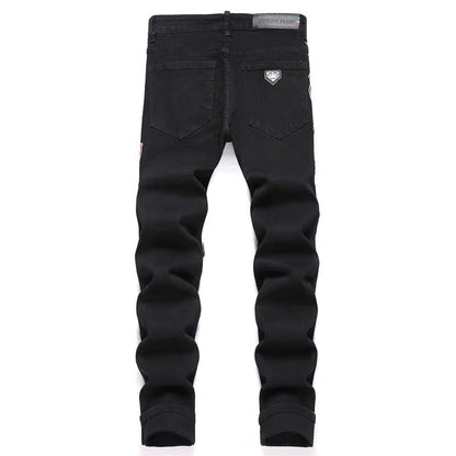 New-PP Tiger head patch jeans