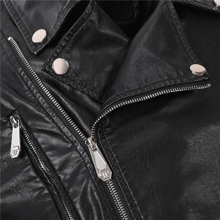 New-PP Padded leather jacket