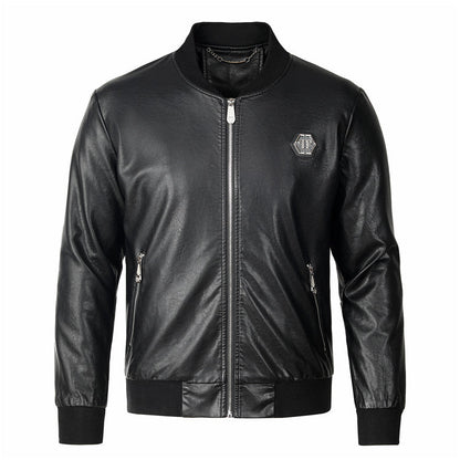 New-PP Padded leather jacket