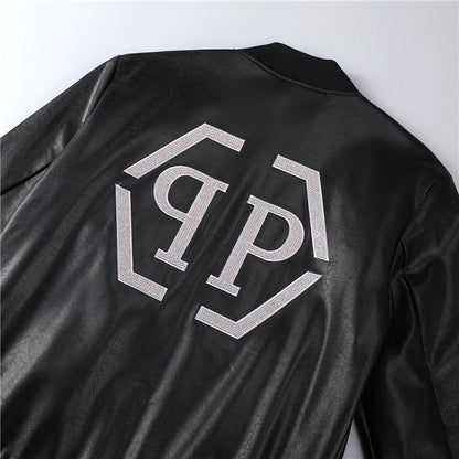 New-PP Padded leather jacket