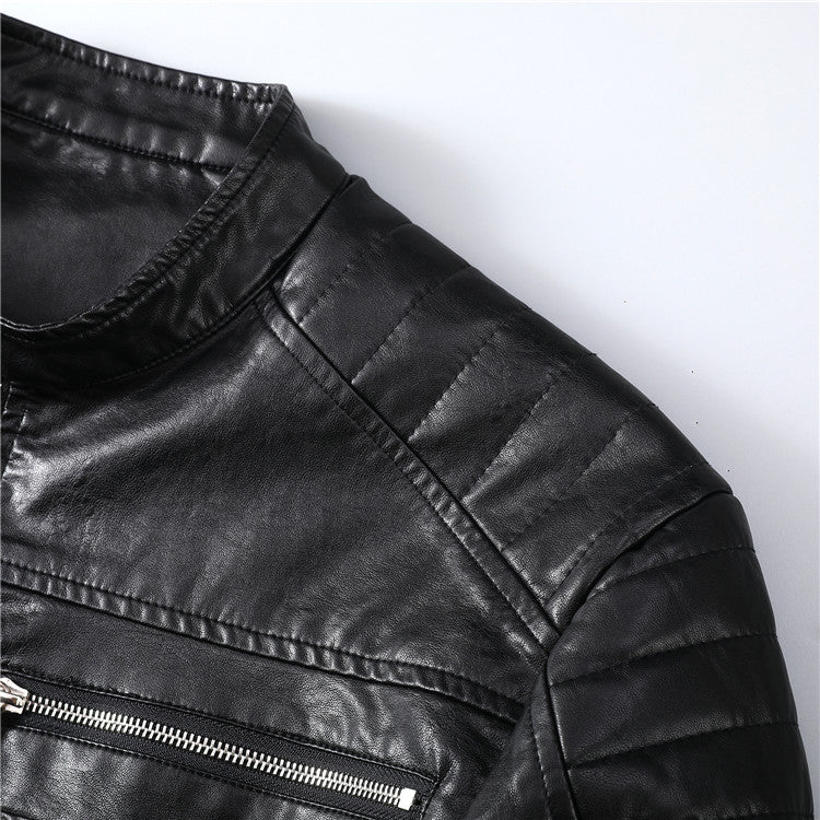 New-PP Padded leather jacket